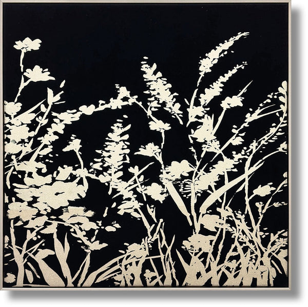 ''Noir Garden Silhouette'' Suede Canvas w/ Metallic