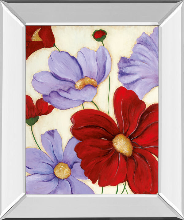 Mirrored Frame Lavender And Red II By Tava Studios
