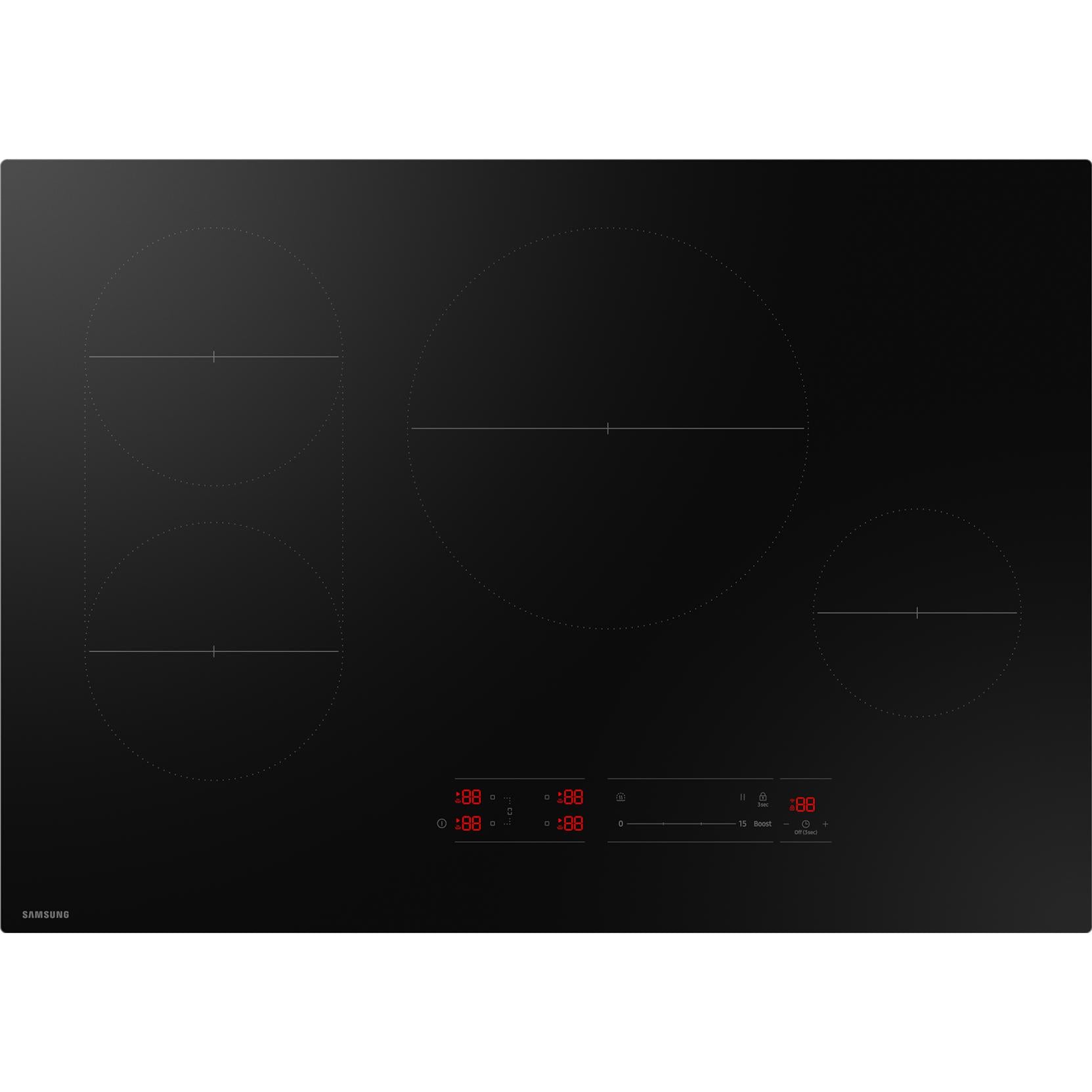 Samsung 30-Inch 4-Element Smart Induction Cooktop with Digital Touch Controls CC70F30S2DAA IMAGE 1