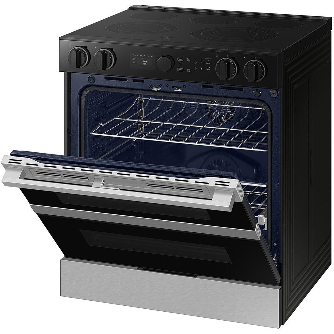  Samsung 30-inch Slide-in Electric Range with Wi-Fi NSE6DG8550SR/AA IMAGE 2