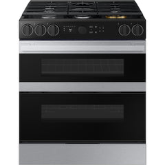  Samsung 30-inch Slide-in Dual Fuel Range with Wi-Fi NSY6DG8550SR/AA IMAGE 1