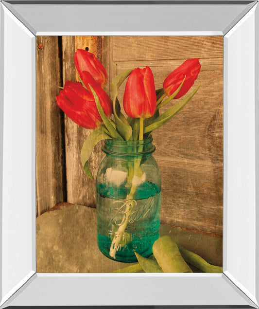 Mirrored Frame Country Tulips By Anthony Smith