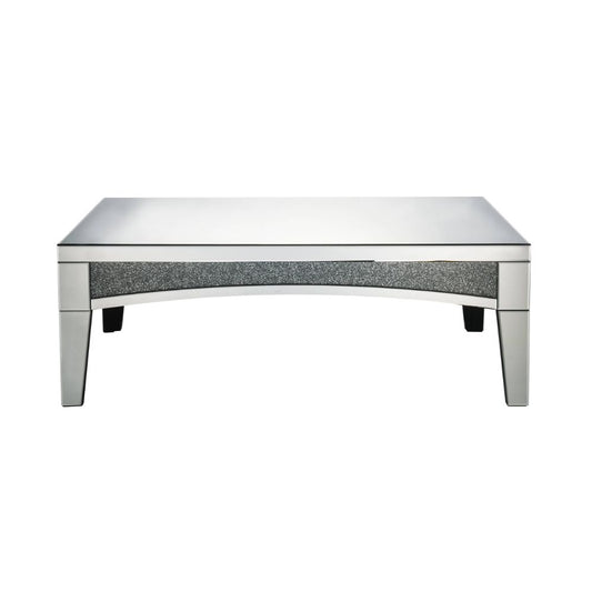 Noralie Glam Rectangular Coffee Table with Tapered-Square Leg