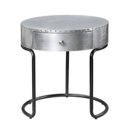 Mesa auxiliar redonda Brancaster con 1 cajón