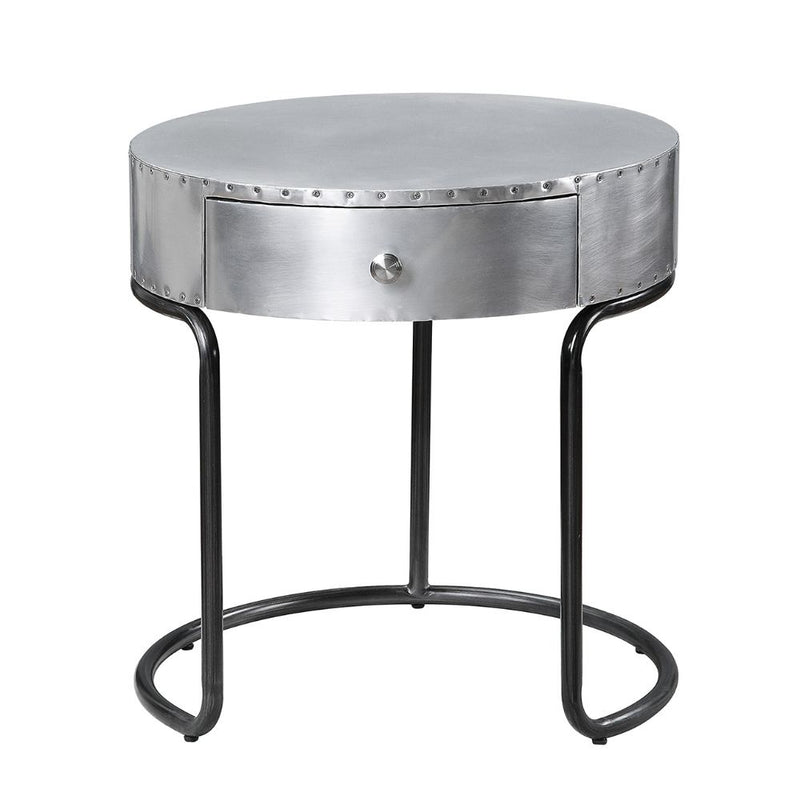 Mesa auxiliar redonda Brancaster con 1 cajón