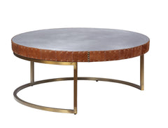 Mesa de centro redonda tapizada Tamas