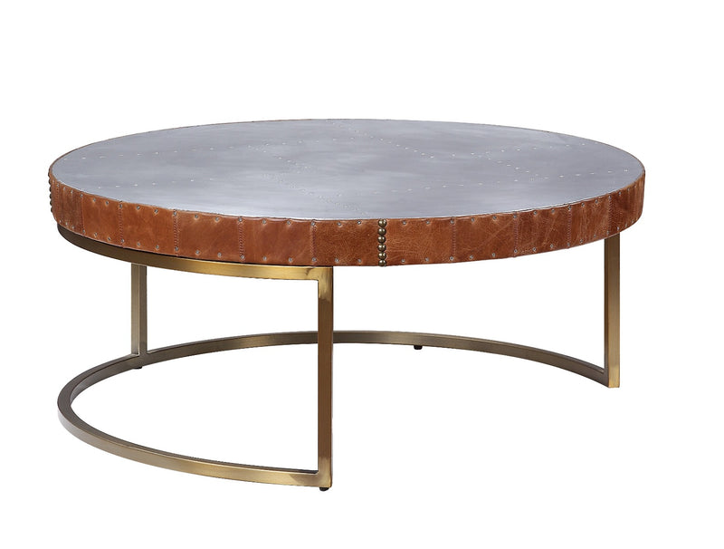 Mesa de centro redonda tapizada Tamas