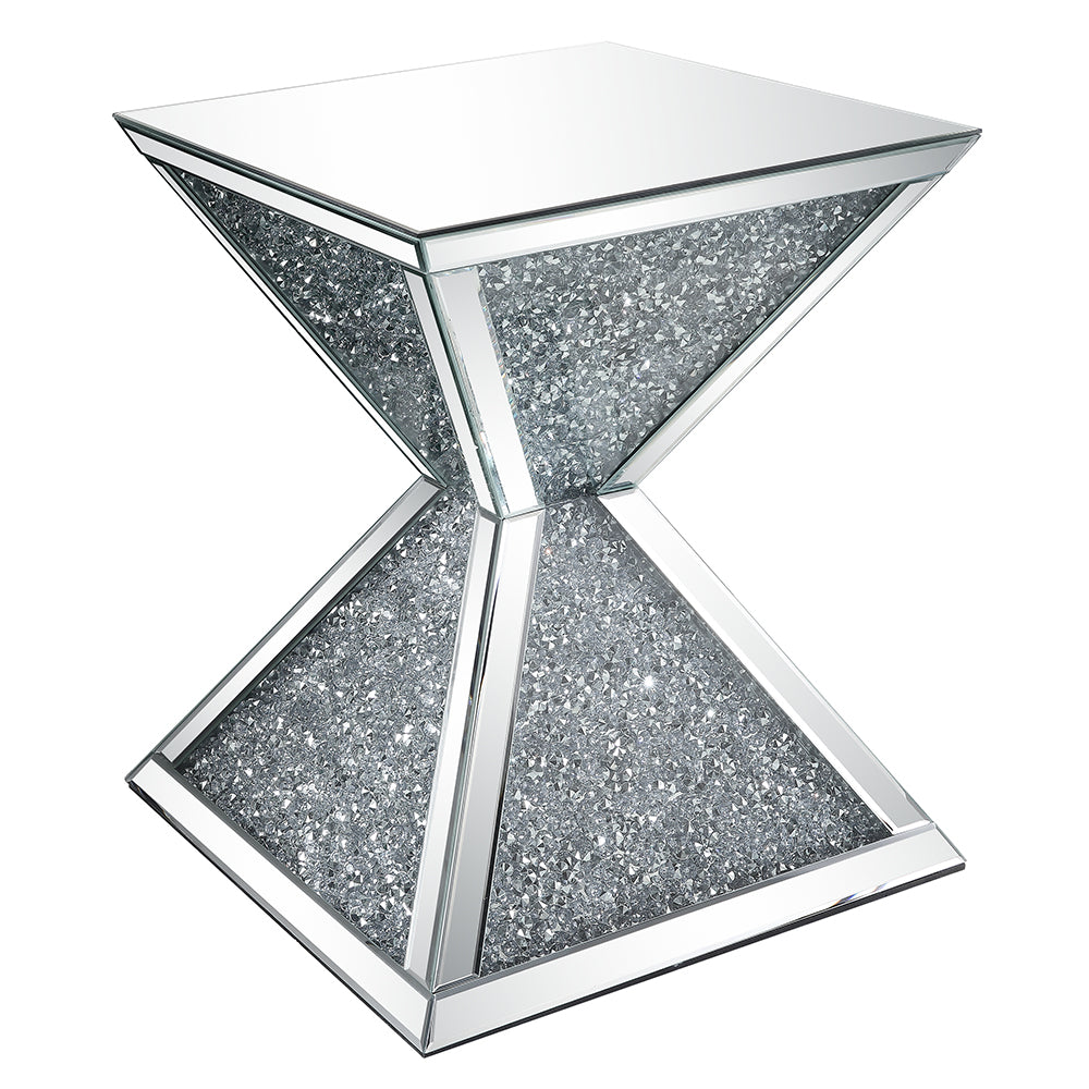 Noralie End Table - Mirrored & Faux Diamonds