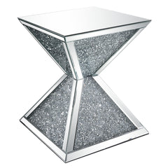 Noralie End Table - Mirrored & Faux Diamonds