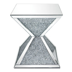 Noralie End Table - Mirrored & Faux Diamonds
