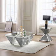 Noralie End Table - Mirrored & Faux Diamonds