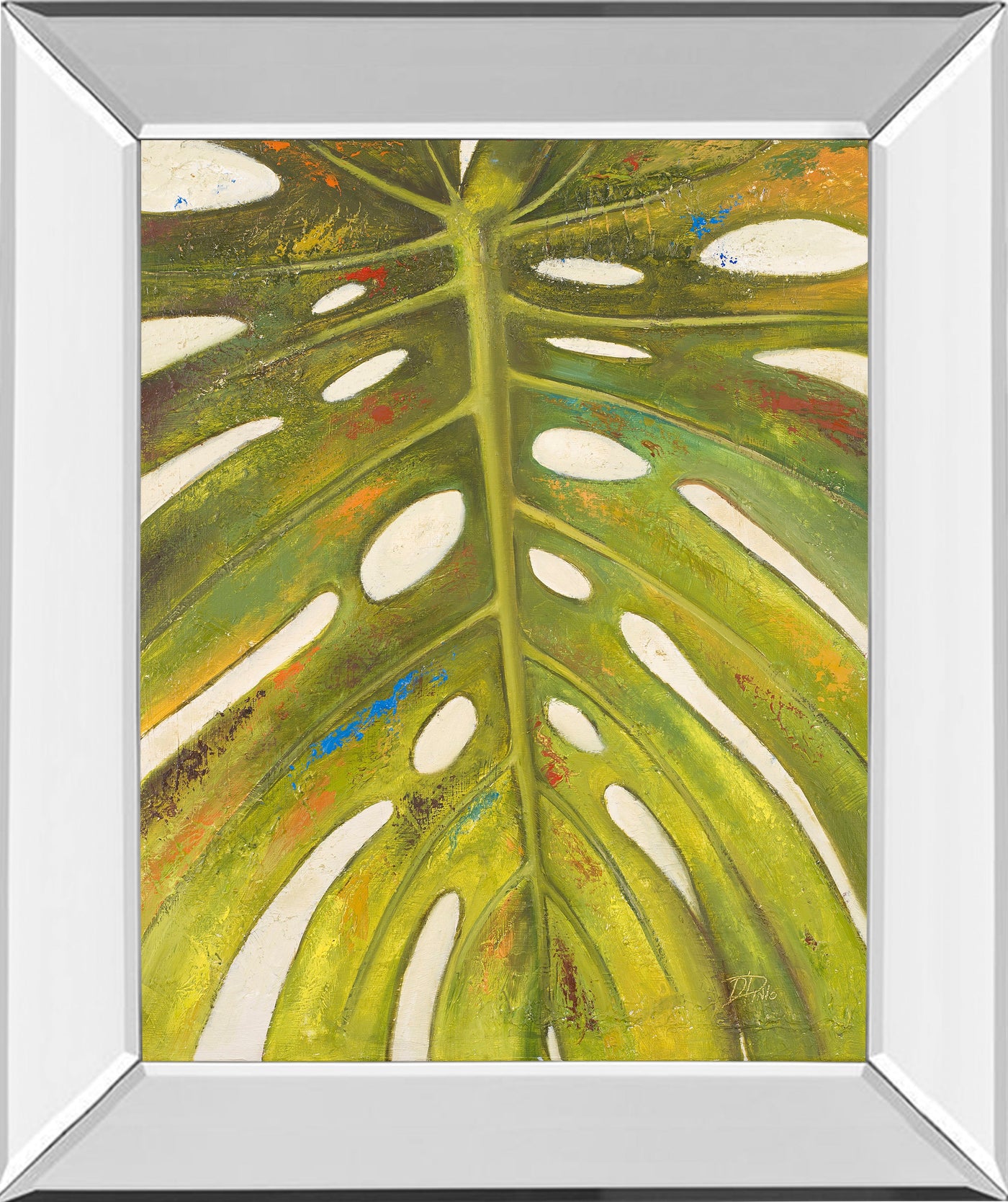 Mirrored Frame Tropical Leaf II By Patricia Pinto