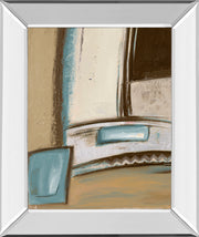 Mirrored Frame Time Flies On Blue I By Patricia Pinto