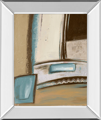 Mirrored Frame Time Flies On Blue I By Patricia Pinto