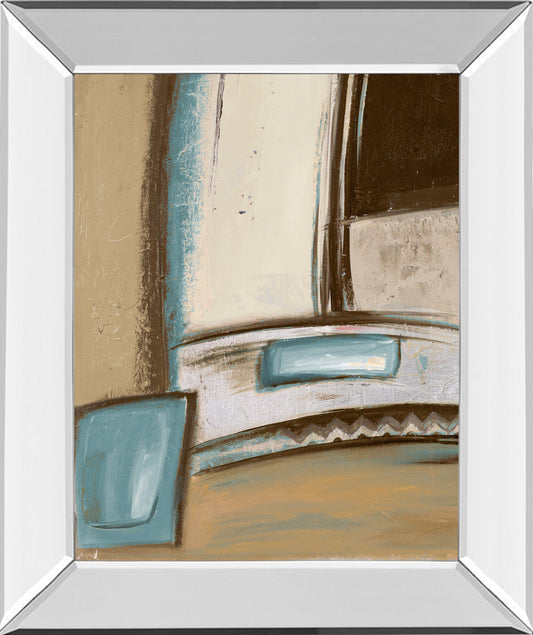 Mirrored Frame Time Flies On Blue I By Patricia Pinto