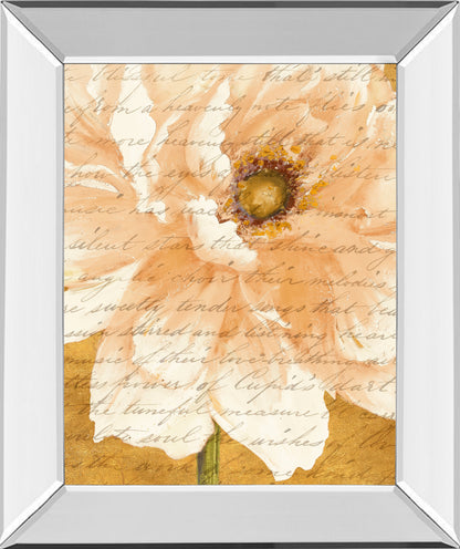Mirrored Frame Beautiful Cream Peonies Script II By Patricia Pinto