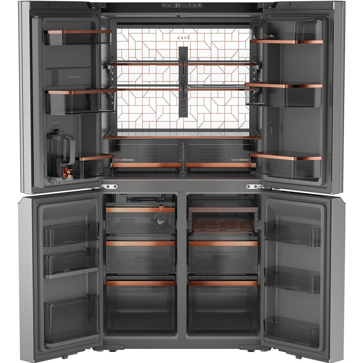  Café 22.9 Cu. Ft. Smart Counter-Depth Quad-Door Refrigerator with Dual-Dispense AutoFill Pitcher CHE23DM5WS5 IMAGE 2