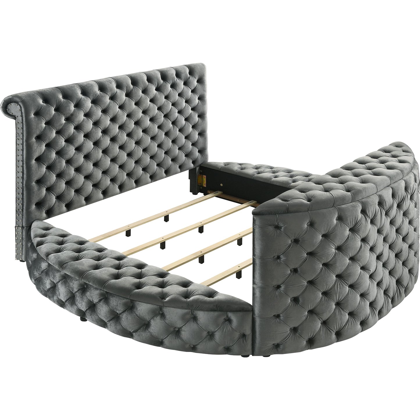  Crown Mark Voltare 5212GY-Q Queen Bed with Fireplace & TV Lift - Grey IMAGE 3