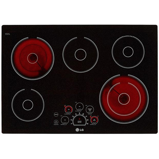 LG 30-inch Built-In Electric Cooktop with SmoothTouch™ Controls LCE3010SB IMAGE 2