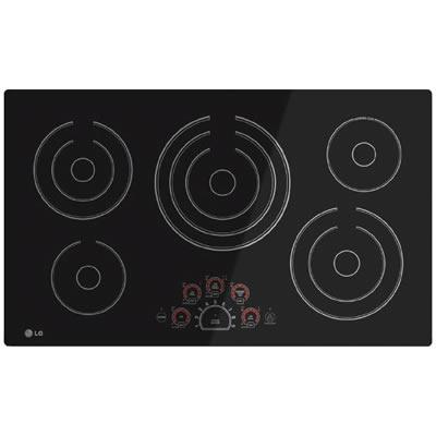 LG 36-inch Built-In Electric Cooktop with SmoothTouch™ Controls LCE3610SB IMAGE 1