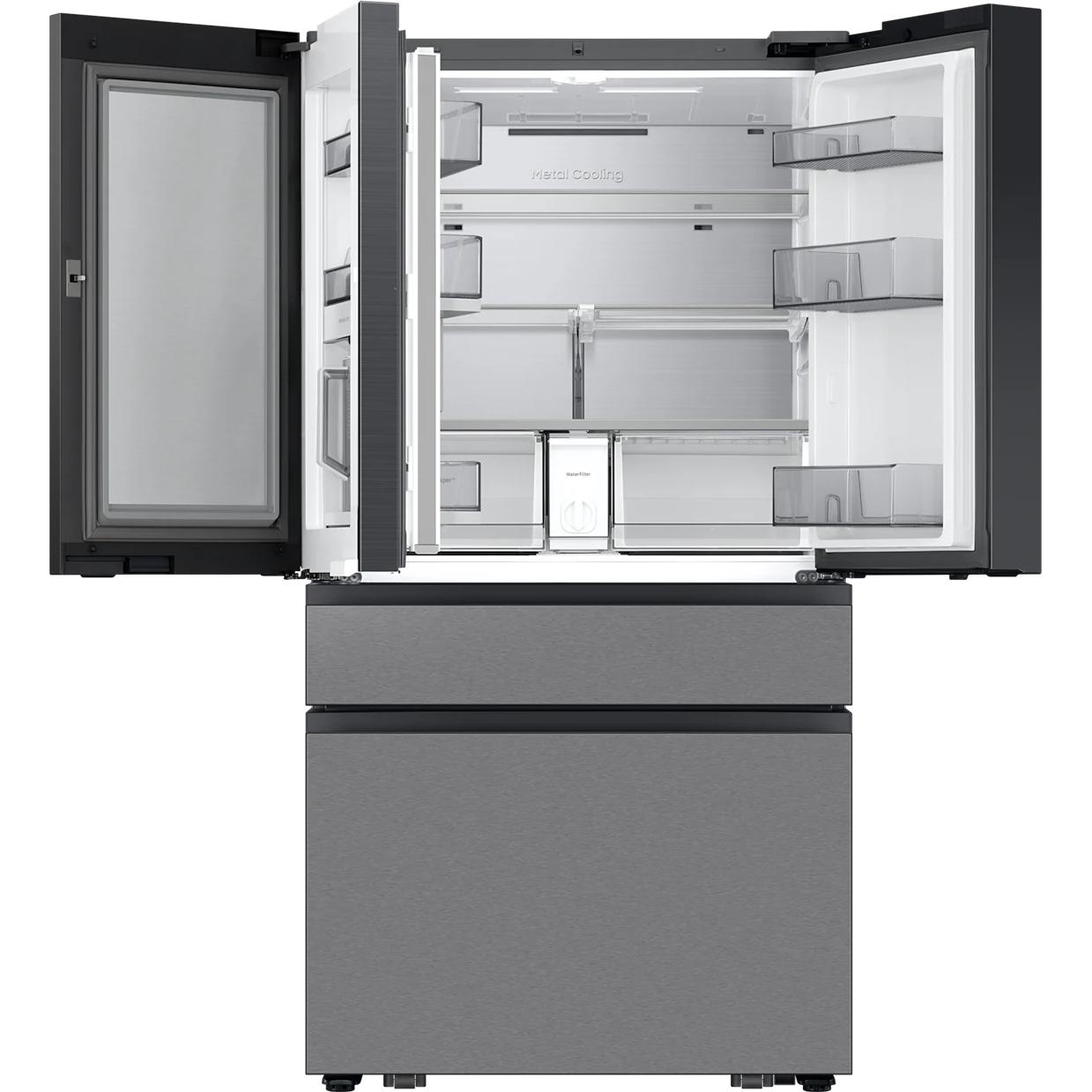  Samsung 36 Inch 23 Cu.Ft. Bespoke AI Counter Depth 4-Door French Door Refrigerator RF90F23BECRAA IMAGE 7