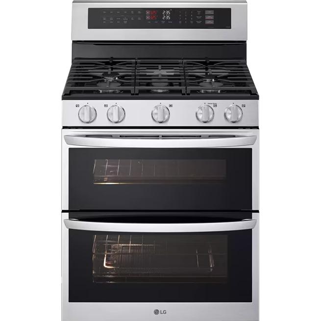 LG 6.9 cu. ft. Smart Gas Double Oven Freestanding Range with ProBake Convection® LDGL6924S
