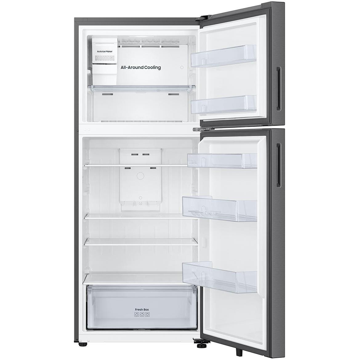  Samsung 18 cu. ft. Top Freezer Refrigerator with Ice Maker RT70F18LASR/AA IMAGE 2