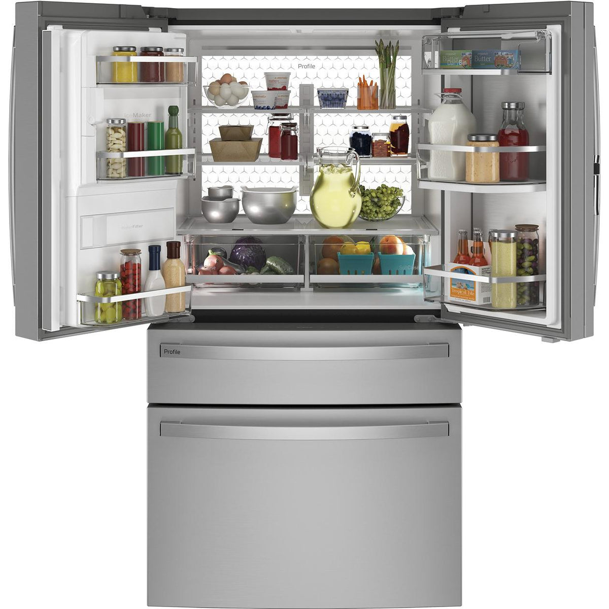  GE Profile 36-inch, 22.4 cu. ft. Counter-Depth French 4-Door Refrigerator with Wi-Fi PXD22BYPFS IMAGE 2