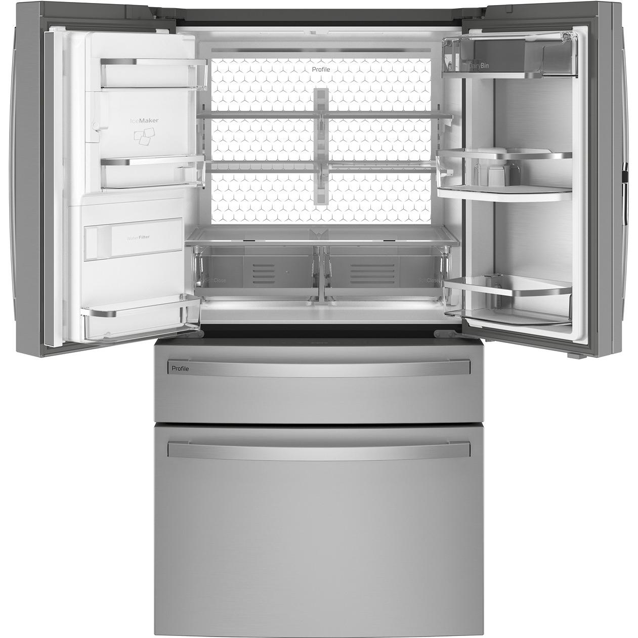GE Profile 36-inch, 22.4 cu. ft. Counter-Depth French 4-Door Refrigerator with Wi-Fi PXD22BYPFS IMAGE 3