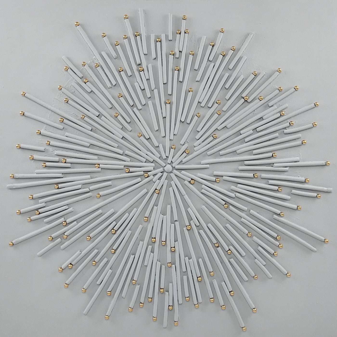 ''White Starburst'' Hand-painted Wrapped Canvas