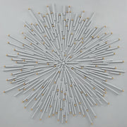 ''White Starburst'' Hand-painted Wrapped Canvas