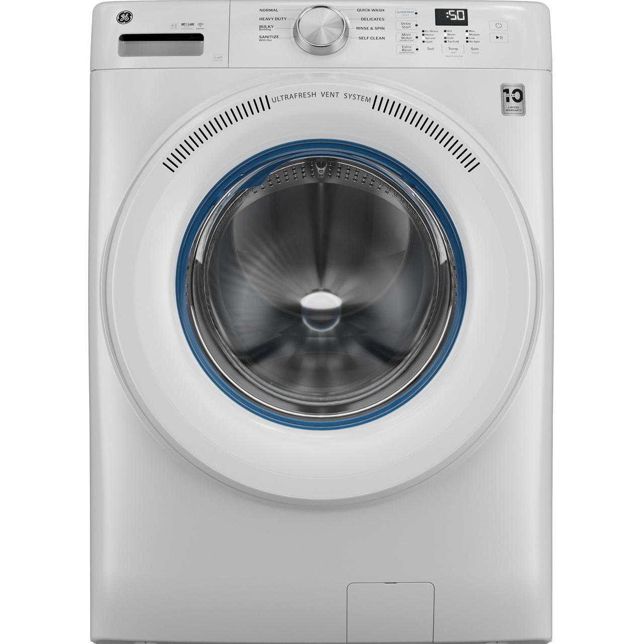  GE 4.6 cu. ft. Capacity Smart Front Load Washer with UltraFresh Vent System with OdorBlock™ GFW350SSYWW IMAGE 1
