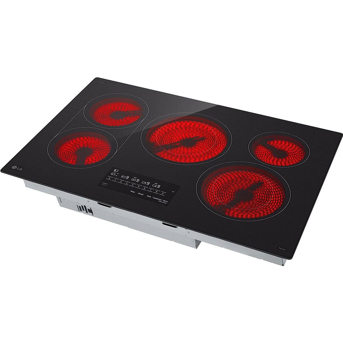  LG 30-inch Built-in Smart Electric Cooktop with 5 elements CBEW3017BE IMAGE 7