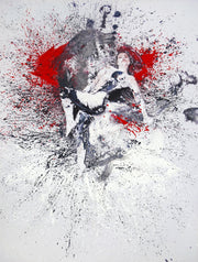 ''Vivid Splash Reverie'' Hand-painted Wrapped Canvas