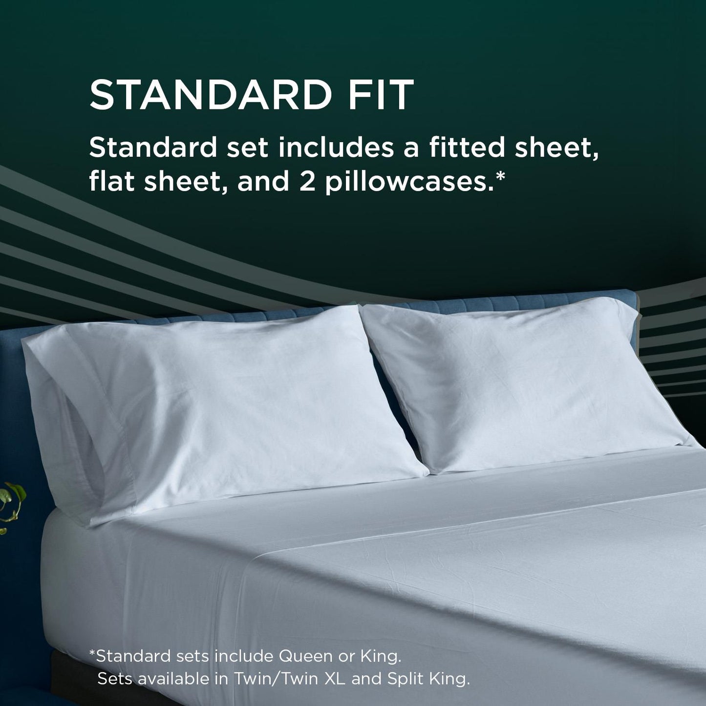  Tempur-Pedic TEMPUR-Adapt Luxe Egyptian Cotton Sheets - Sleepy Blue (Split California King) IMAGE 20