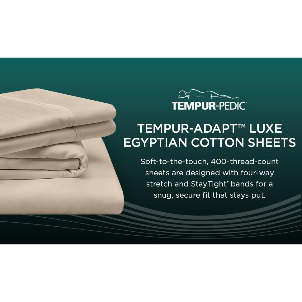  Tempur-Pedic TEMPUR-Adapt Luxe Egyptian Cotton Sheets - White (King) IMAGE 20