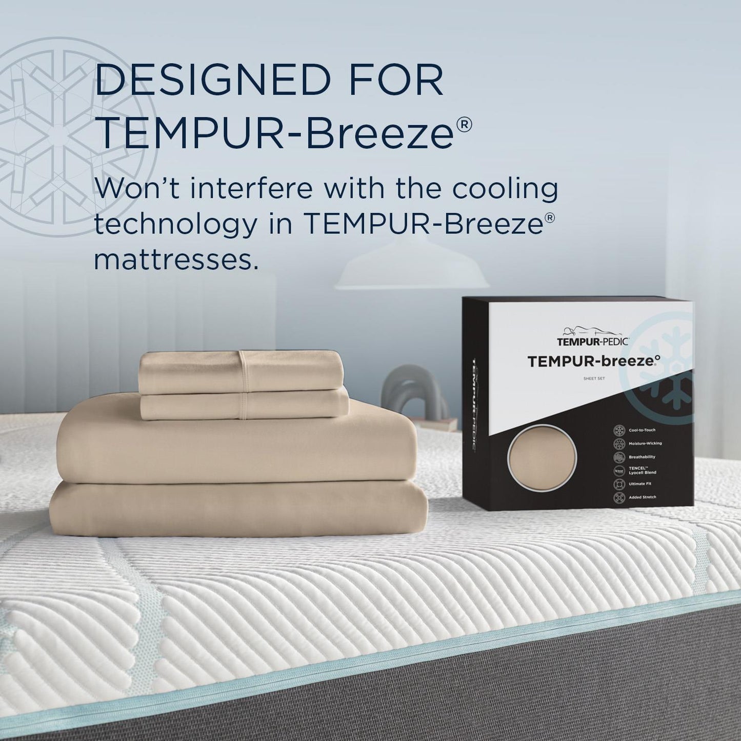  Tempur-Pedic TEMPUR breeze cooling Sheet Set Sandstone (California King ) IMAGE 10
