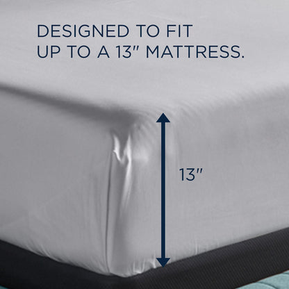  Tempur-Pedic TEMPUR Classic Cotton Sheet Set Cool Gray (Twin) IMAGE 3