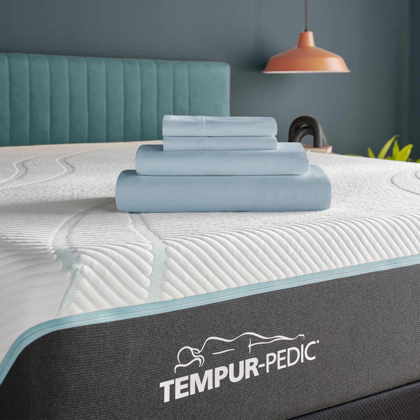  Tempur-Pedic TEMPUR Classic Cotton Sheet Set Sleepy Blue (Split King) IMAGE 1