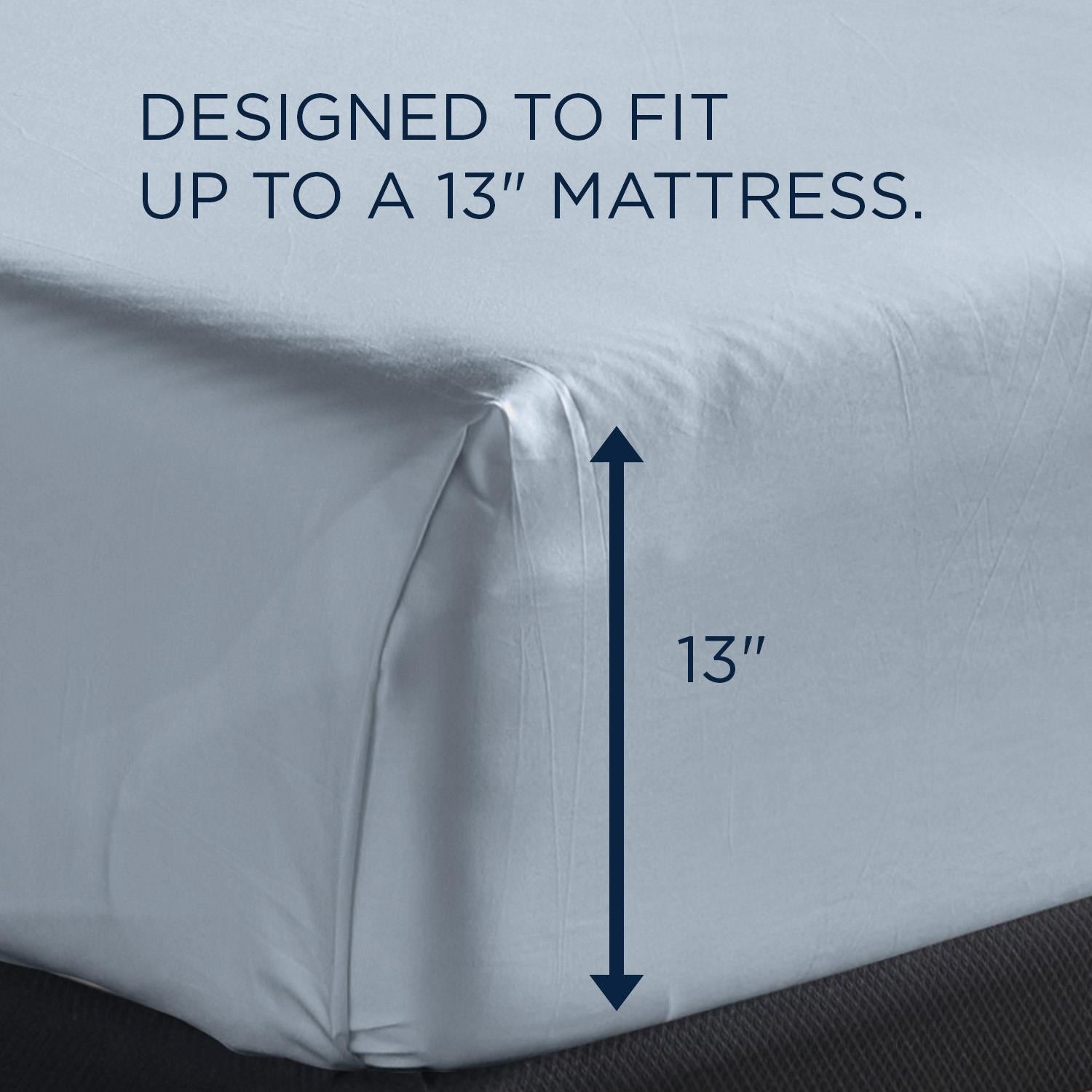  Tempur-Pedic TEMPUR Classic Cotton Sheet Set Sleepy Blue (Split California King) IMAGE 3