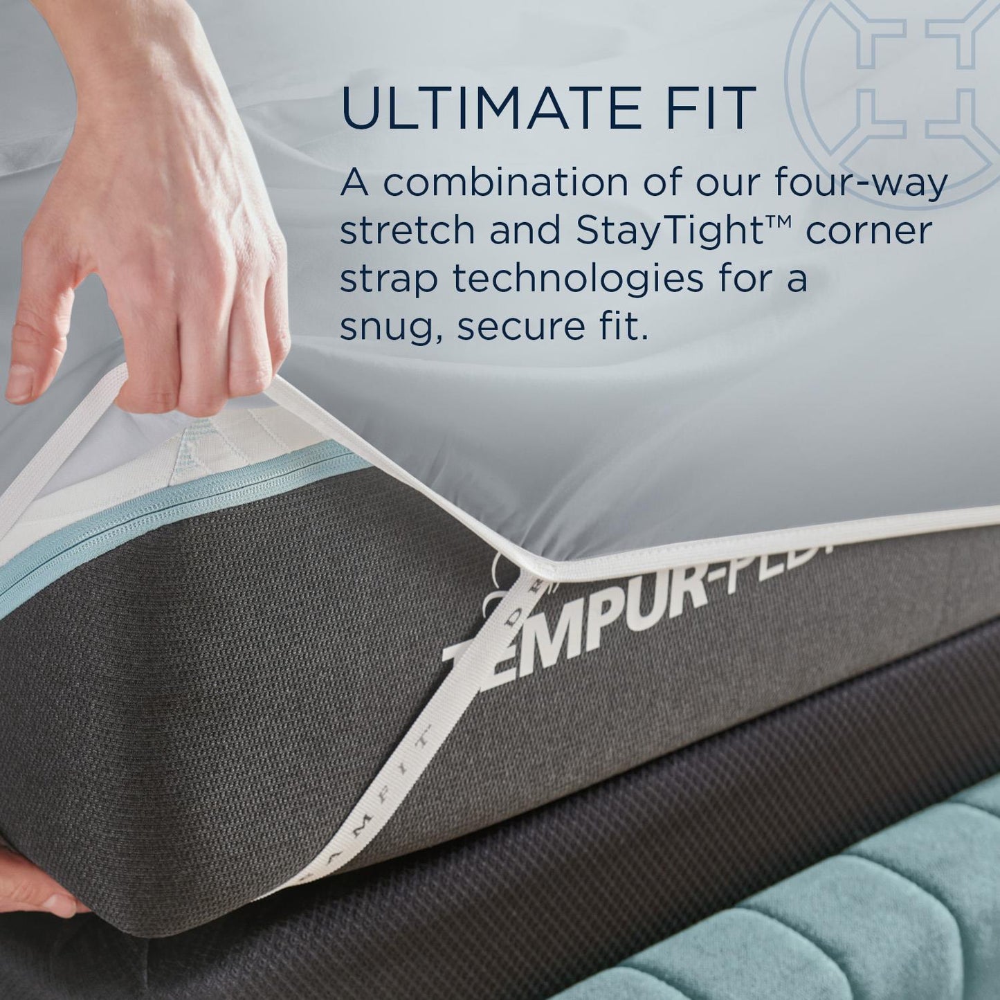  Tempur-Pedic TEMPUR Luxe Egyptian Cotton Pillowcase Set  Silver Mist (King) IMAGE 9