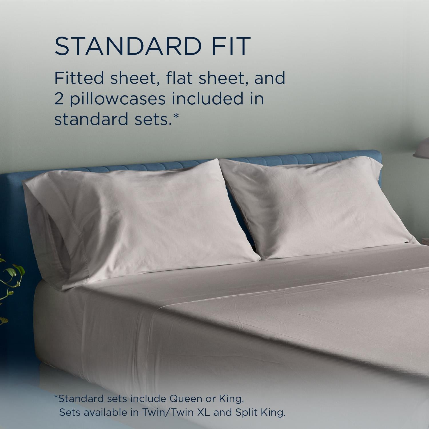  Tempur-Pedic TEMPUR Luxe Egyptian Cotton Sheet Set Cool Gray (Split California King) IMAGE 11