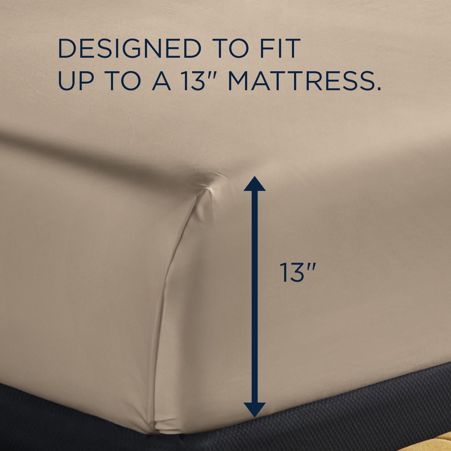  Tempur-Pedic TEMPUR Luxe Egyptian Cotton Sheet Set Sandstone (Twin) IMAGE 3