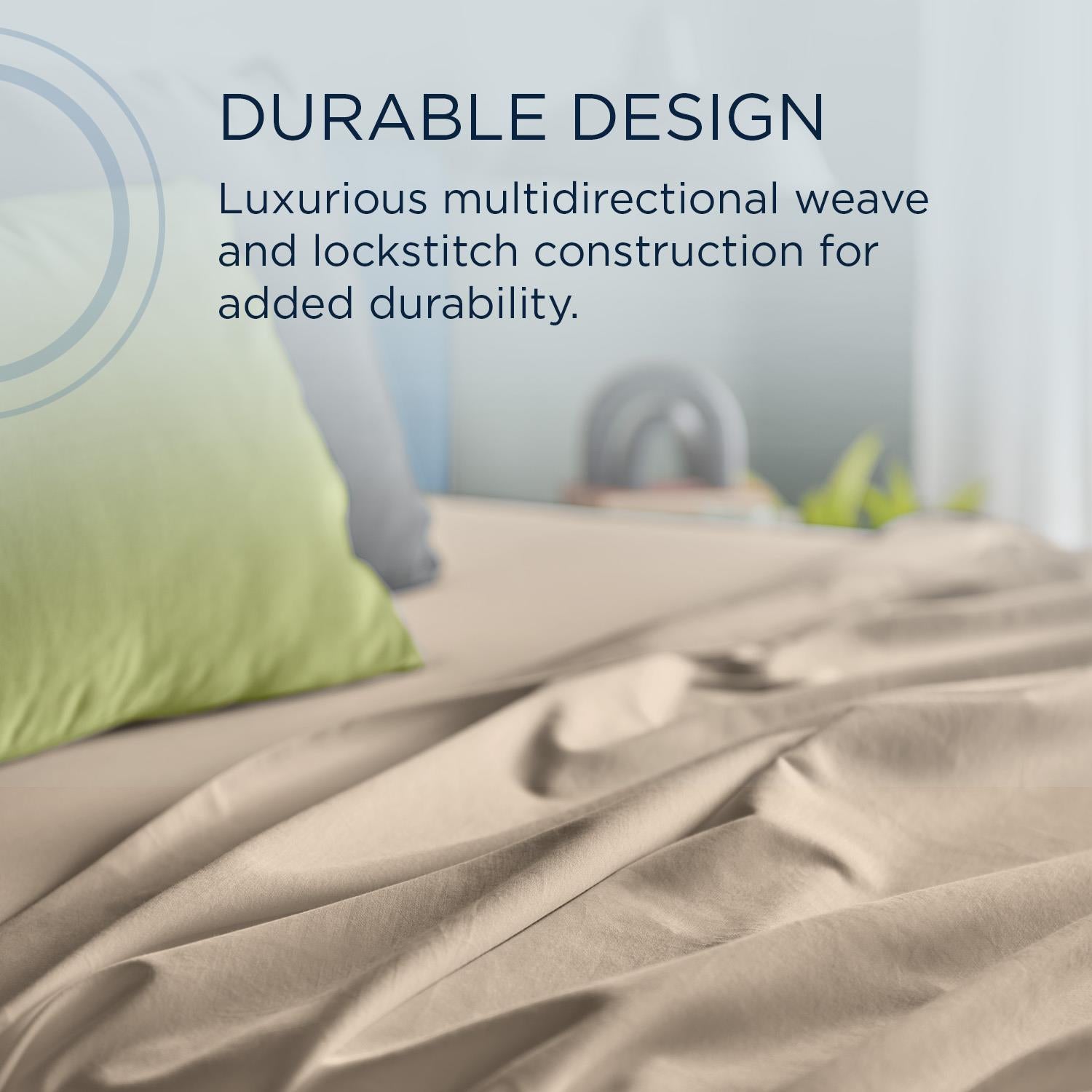  Tempur-Pedic TEMPUR Luxe Egyptian Cotton Sheet Set Sandstone (Twin) IMAGE 7