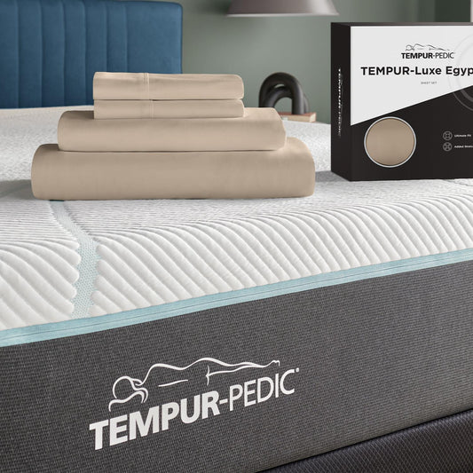  Tempur-Pedic TEMPUR Luxe Egyptian Cotton Sheet Set Sandstone (Queen) IMAGE 1