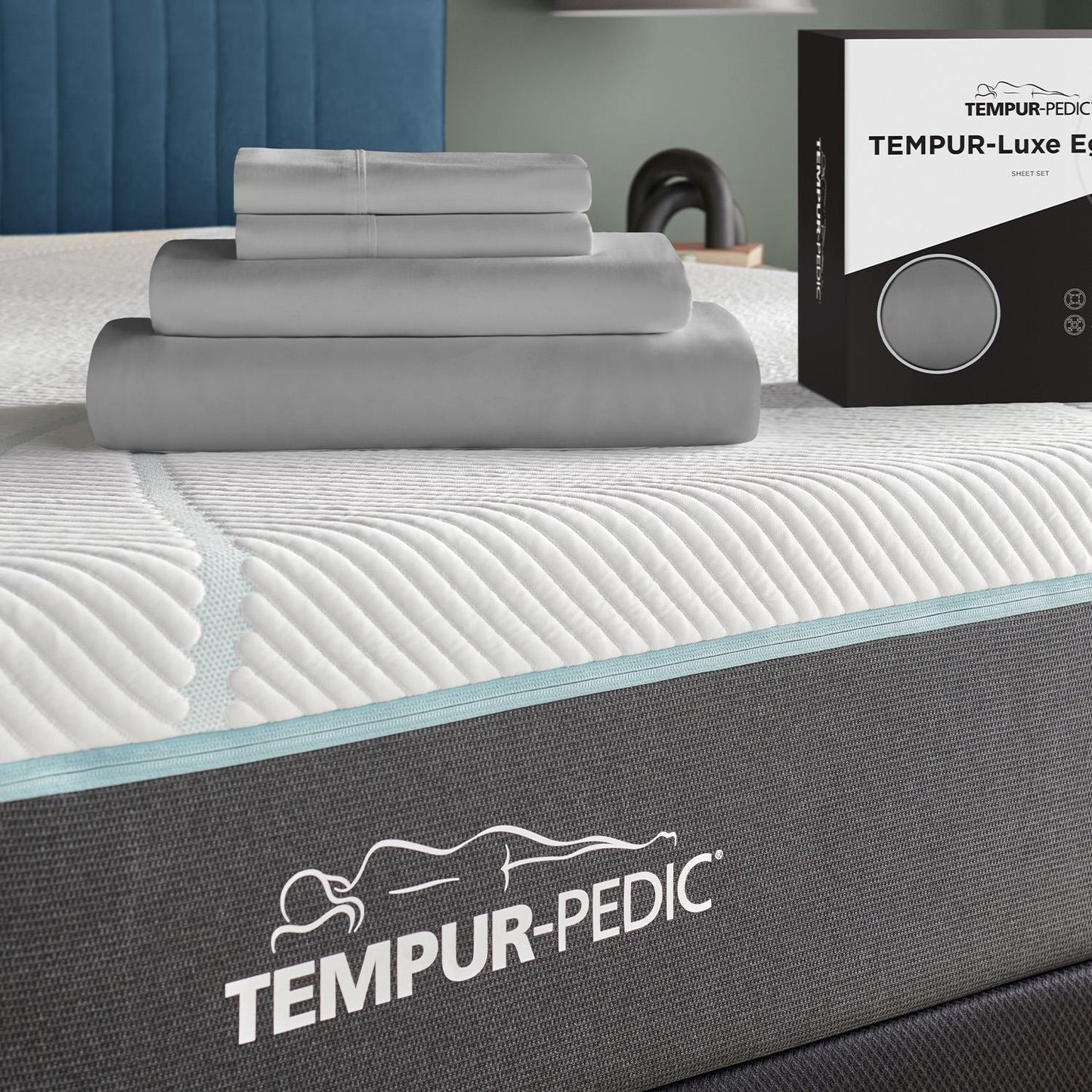  Tempur-Pedic TEMPUR Luxe Egyptian Cotton Sheet Set Silver Mist (Twin XL) IMAGE 1