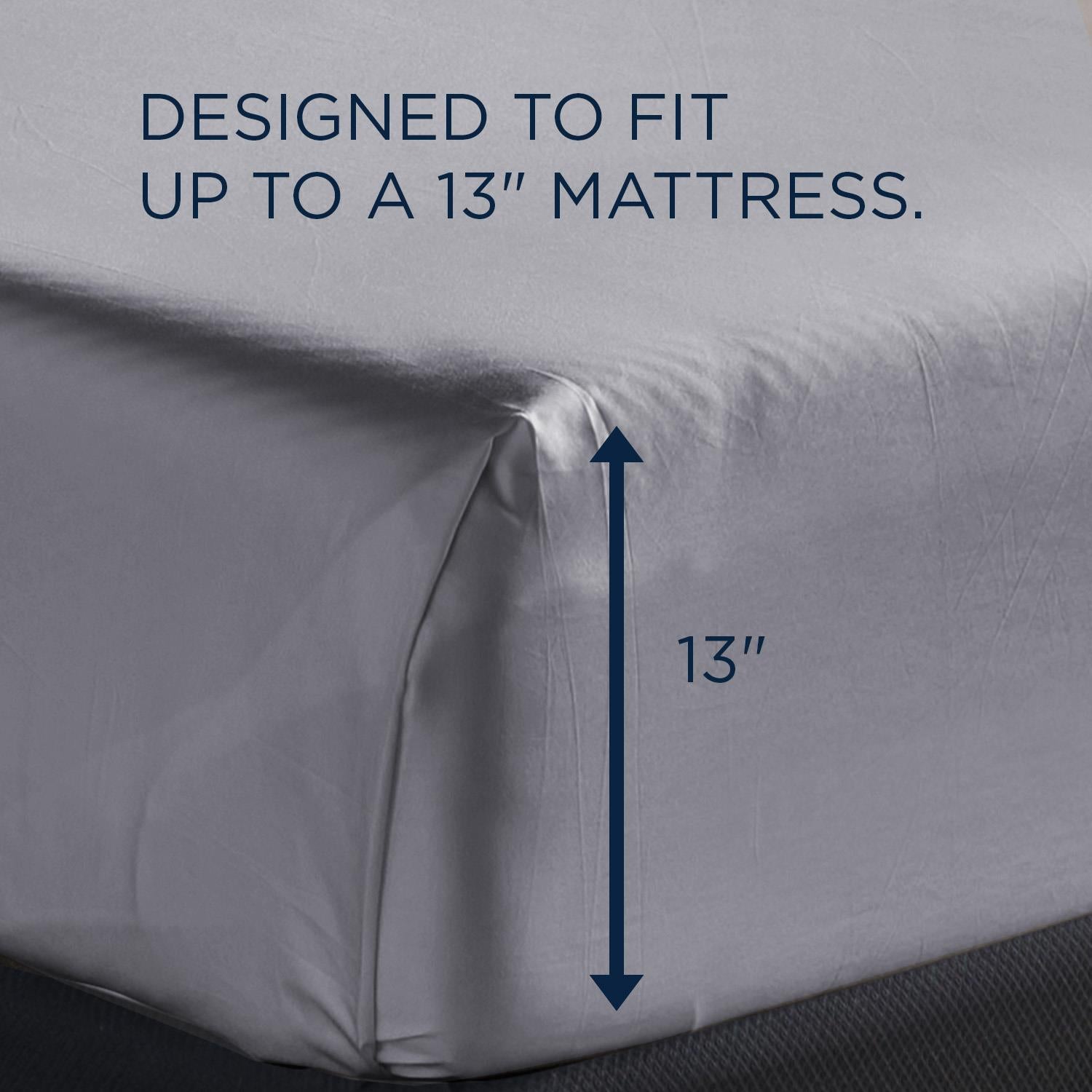  Tempur-Pedic TEMPUR Luxe Egyptian Cotton Sheet Set Silver Mist (Twin XL) IMAGE 3