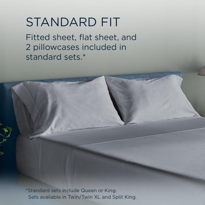  Tempur-Pedic TEMPUR Luxe Egyptian Cotton Sheet Set Silver Mist (Split California King) IMAGE 11
