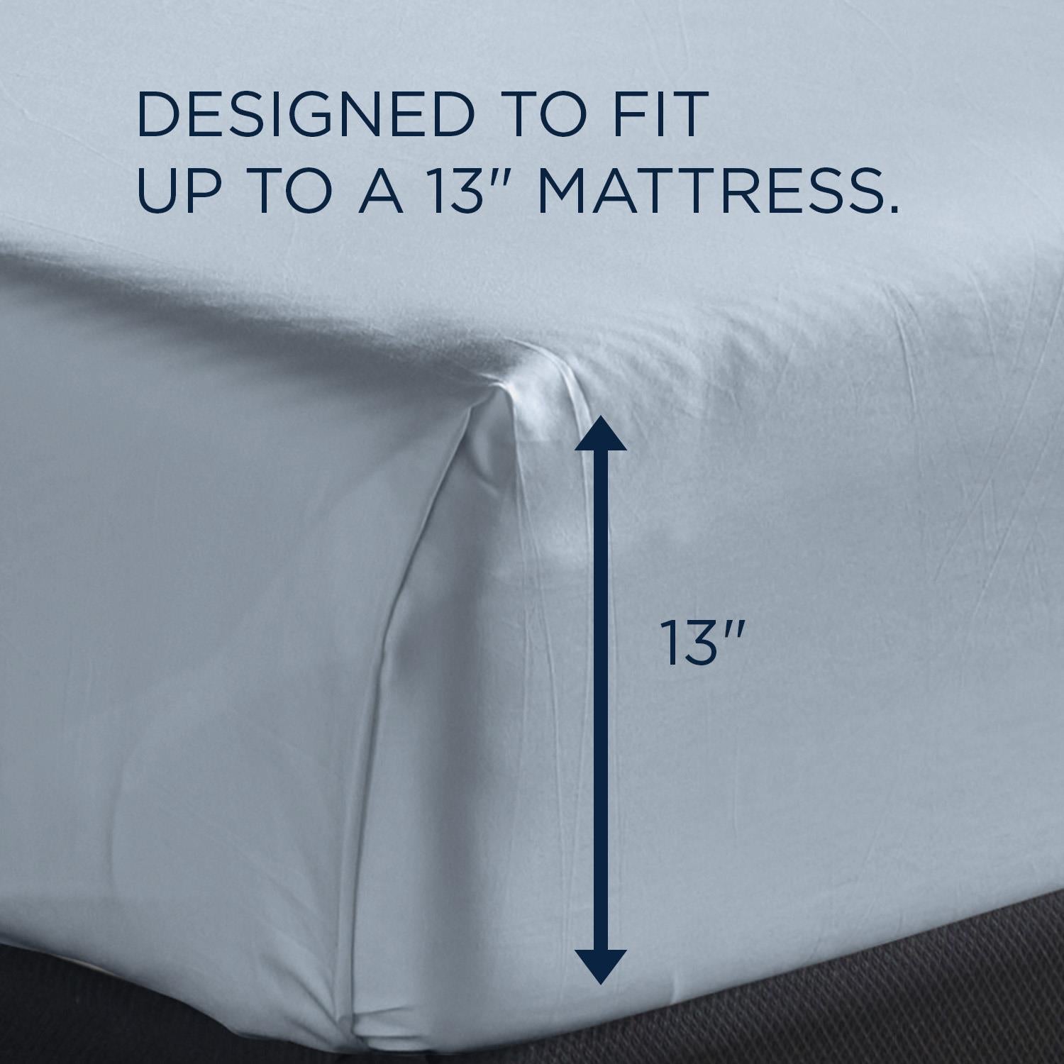  Tempur-Pedic TEMPUR Luxe Egyptian Cotton Sheet Set Sleepy Blue (King) IMAGE 3