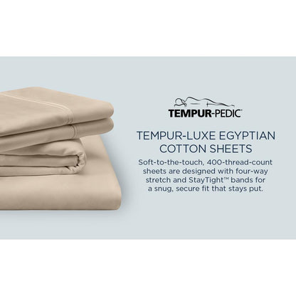  Tempur-Pedic TEMPUR Luxe Egyptian Cotton Sheet Set White (Twin XL) IMAGE 14